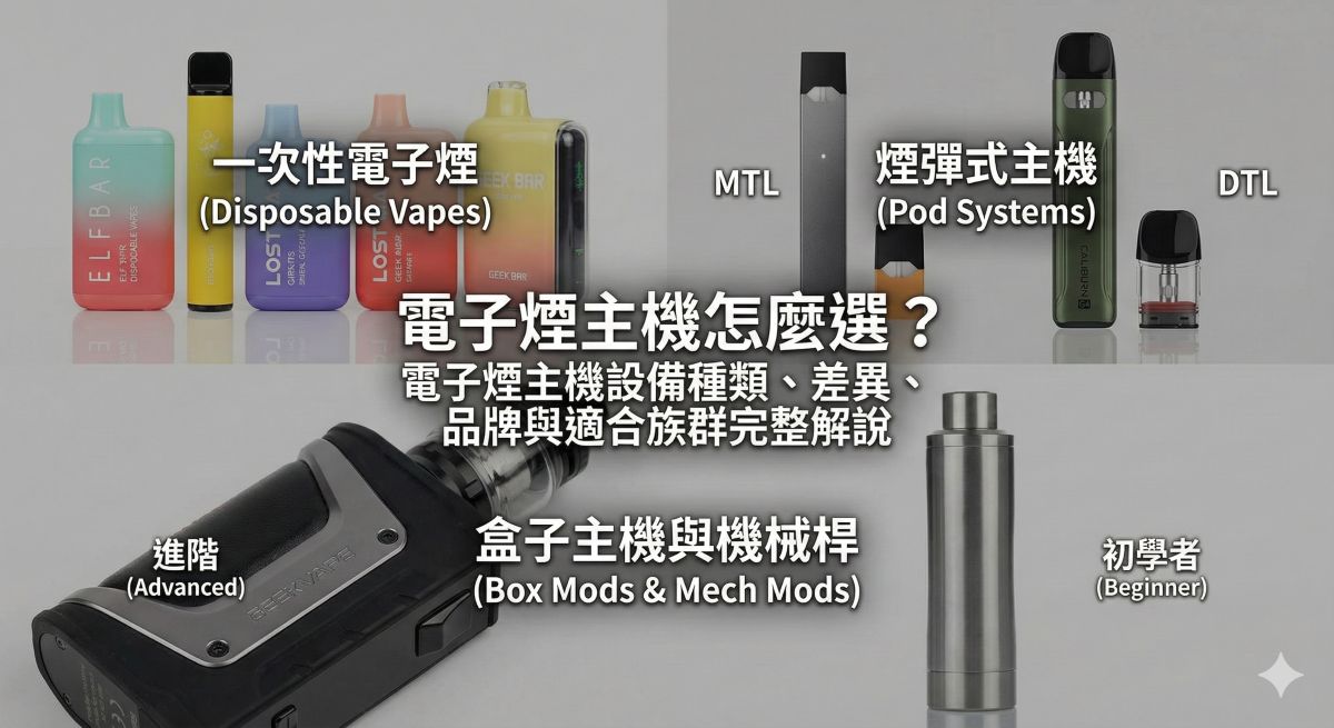 電子煙主機怎麼選？電子煙主機設備種類、差異、品牌與適合族群完整解說